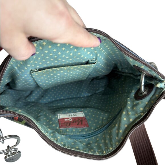 Fossil Key-Per Crossbody Bag With Giraffe Print 11.5" - Picture 5 of 8